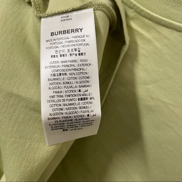 New Burberry Mist Green coordinates print logo tee - Picture 5 of 11